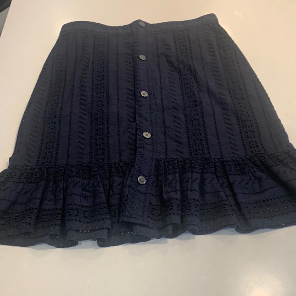 LOFT Navy Skirt Ruffled